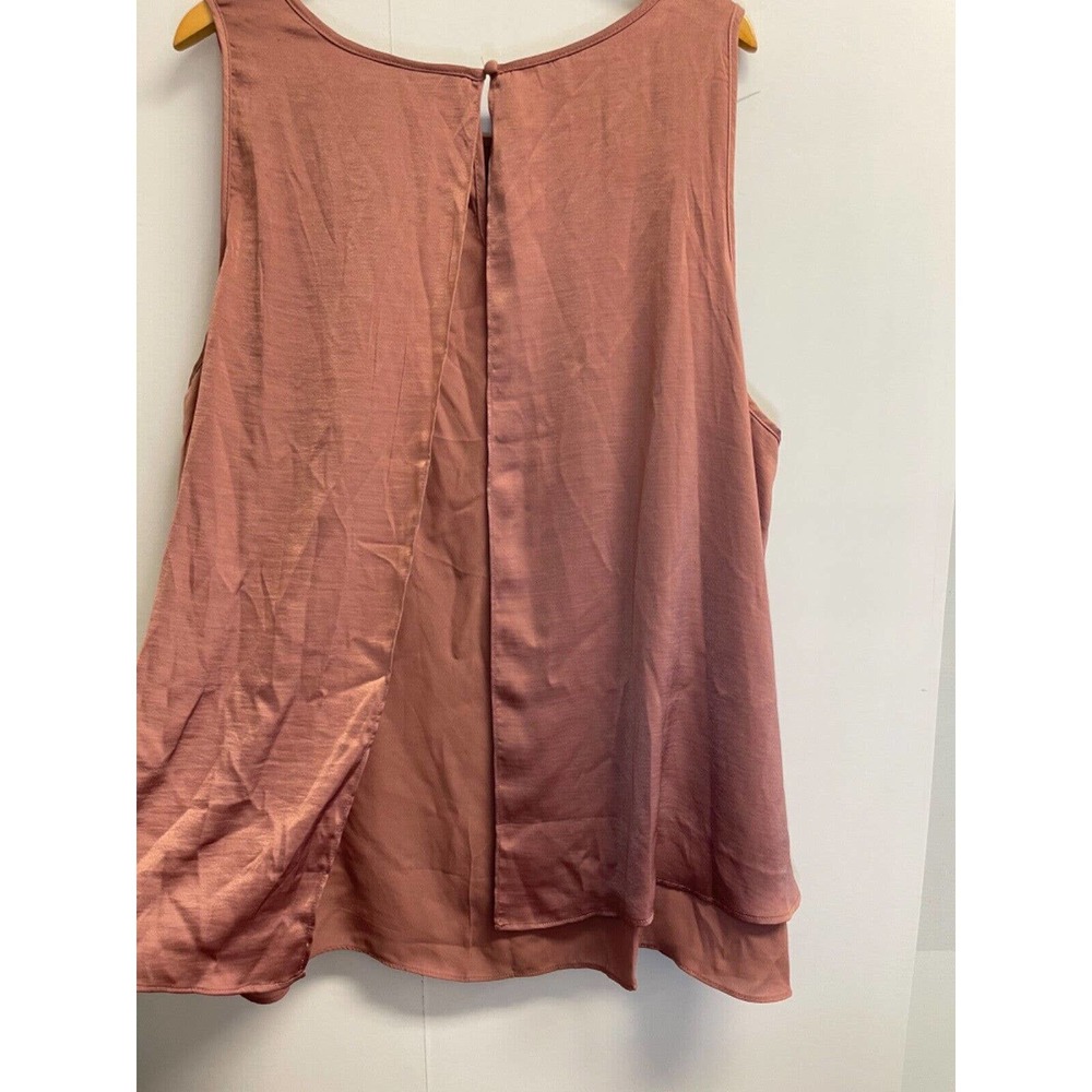 Torrid Walnut Georgette Double‎ Layer Tank Top Size 4 4XL Split Back Blouse - Picture 9 of 9